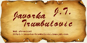 Javorka Trumbulović vizit kartica